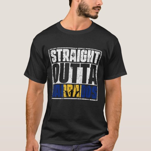Straight Outta Barbados Flag T-Shirt (Vorderseite)