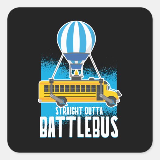Straight Outta Battlebus Parody Quadratischer Aufkleber (Vorderseite)