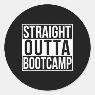 Straight Outta Bootcamp Runder Aufkleber