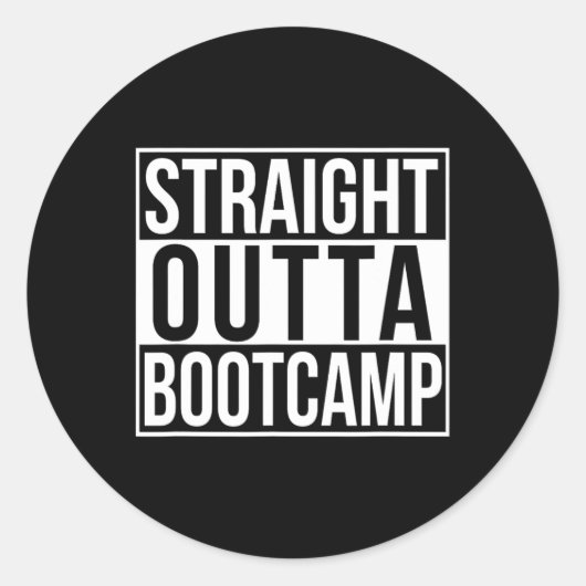 Straight Outta Bootcamp Runder Aufkleber (Vorderseite)