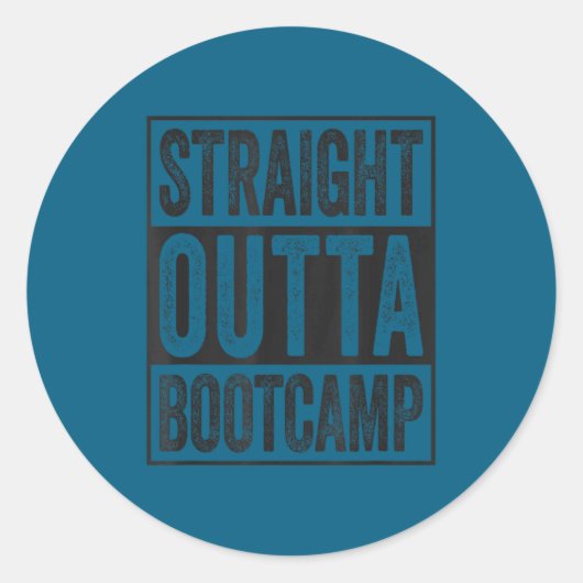 Straight outta bootcamp soldier basic training runder aufkleber (Vorderseite)