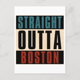 Straight Outta Boston Massachusetts MA USA Postkarte