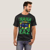 Straight Outta Brasilien Flag Farben stören. T-Shirt (Vorne ganz)