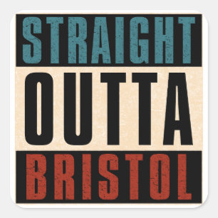Straight Outta Bristol Connecticut CT Quadratischer Aufkleber