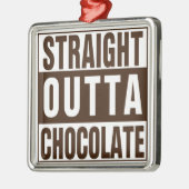 Straight Outta Brown Chocolate Silbernes Ornament (Links)
