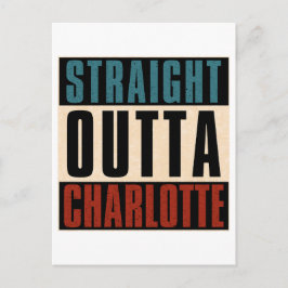 Straight Outta Charlotte North Carolina NC USA Feiertagspostkarte