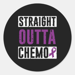 Straight Outta Chemo Bauchspeicheldrüsenkrebs Surv Runder Aufkleber