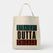 Straight Outta Chicago Illinois IL USA Tragetasche (Rückseite)
