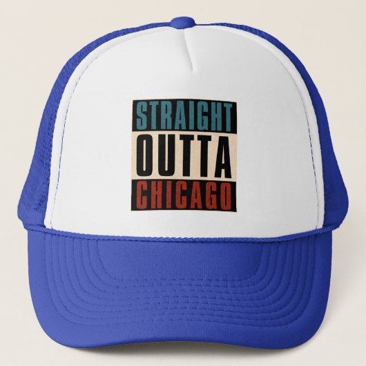 Straight Outta Chicago Illinois IL USA Truckerkappe (Vorderseite)