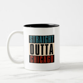 Straight Outta Chicago Illinois IL USA Zweifarbige Tasse