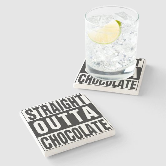 Straight Outta Chocolate Steinuntersetzer (Seitenansicht)