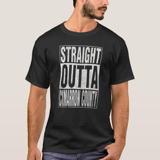 STRAIGHT OUTTA CIMARRON LANDKREIS Cool Zuhause Zit T-Shirt (Vorderseite)