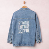 Straight Outta Coffin Funny Vampire Halloween Puns Jeansjacke (Hangar)