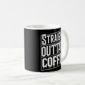 Straight Outta Coffin Funny Vampire Halloween Puns Kaffeetasse (VorderseiteRechts)
