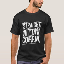 Straight Outta Coffin Funny Vampire Halloween Puns T-Shirt