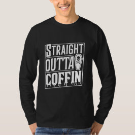 Straight Outta Coffin Funny Vampire Halloween Puns T-Shirt