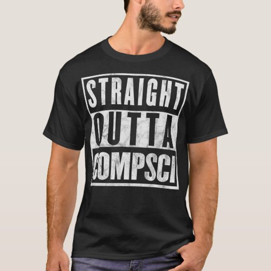Straight Outta Comp Sci Parody Computer Science T-Shirt (Vorderseite)