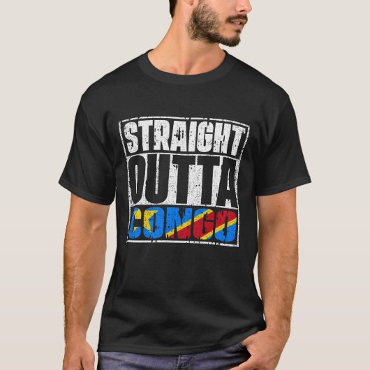 Straight Outta Congo Flag T-Shirt (Vorderseite)