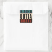Straight Outta Durham North Carolina NC Quadratischer Aufkleber (Tasche)