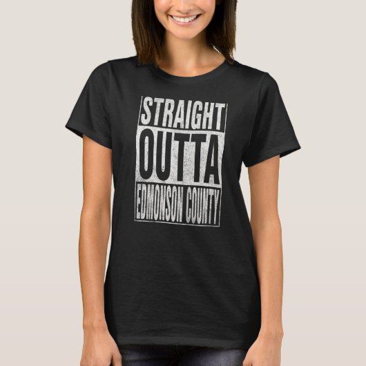 STRAIGHT OUTTA EDMONSON LANDKREIS Cool Zuhause Quo T-Shirt (Vorderseite)