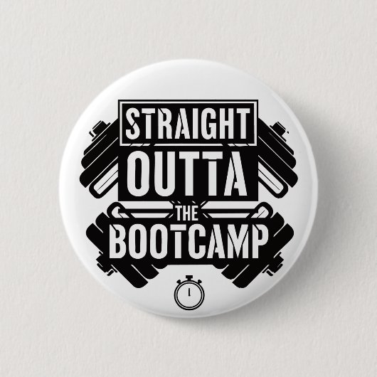 Straight Outta Fitness gym Workout Button (Vorderseite)