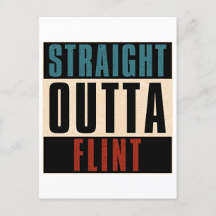 Straight Outta Flint Michigan MI Postkarte