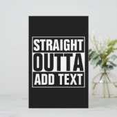 STRAIGHT OUTTA - Fügen Sie Ihren Text hier hinzu/e Briefpapier (Stehend Vorderseite)