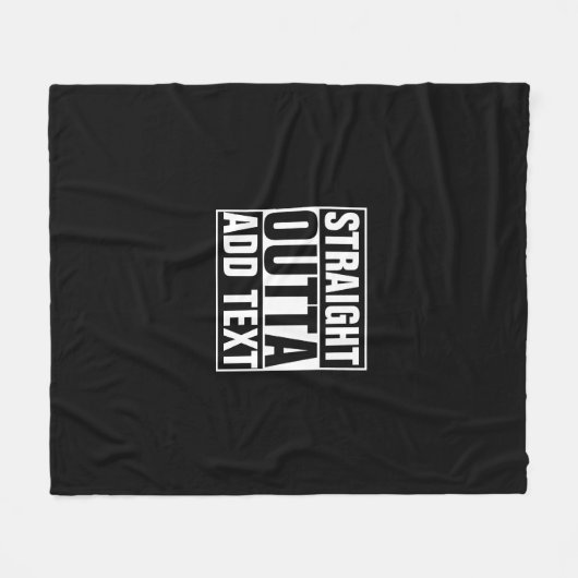 STRAIGHT OUTTA - Fügen Sie Ihren Text hier hinzu/e Fleecedecke (Vorderseite (Horizontal))