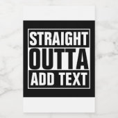 STRAIGHT OUTTA - Fügen Sie Ihren Text hier hinzu/e Lebensmitteletikett (Einzelnes Label)