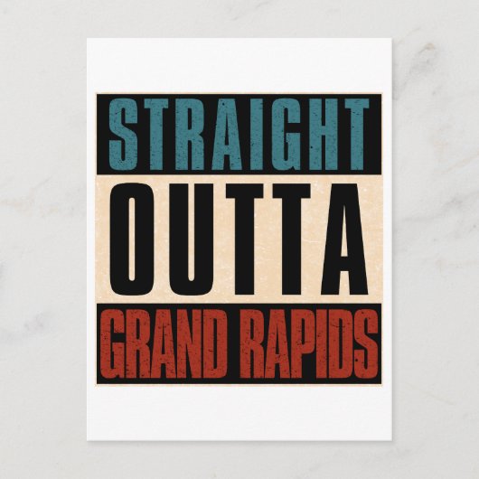 Straight Outta Grand Rapids Michigan MI Postkarte (Vorderseite)