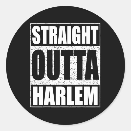 Straight Outta Harlem Runder Aufkleber (Vorderseite)