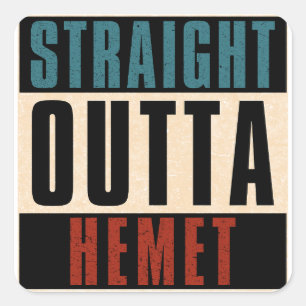 Straight Outta Hemet California CA Quadratischer Aufkleber