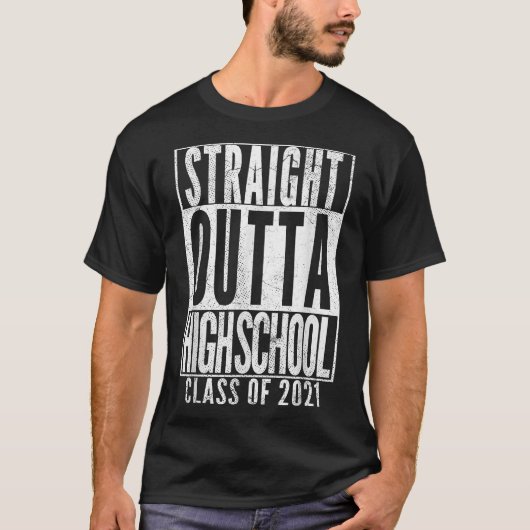 STRAIGHT OUTTA HOCHSCHULE Abschluss 2021 T-Shirt (Vorderseite)
