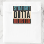 Straight Outta Houston Texas TX USA Quadratischer Aufkleber (Tasche)