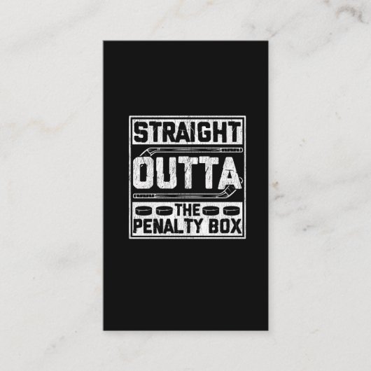 Straight Outta Ice Hockey Player Penalty Box Visitenkarte (Vorderseite)