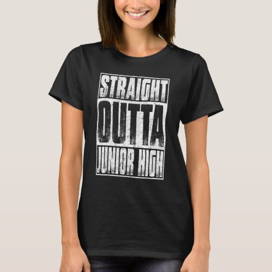 Straight Outta Junior High Class von 2022 Graduati T-Shirt (Vorderseite)