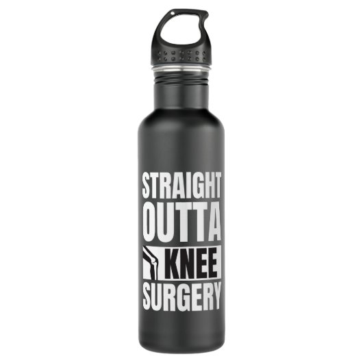 Straight Outta Knee Surgery Edelstahlflasche (Vorderseite)