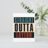 Straight Outta Layton Utah UT Postkarte (Stehend Vorderseite)