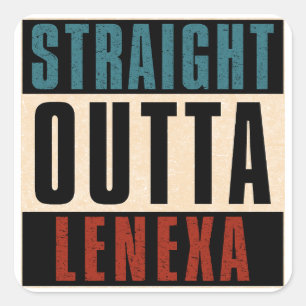 Straight Outta Lenexa Kansas KS Quadratischer Aufkleber