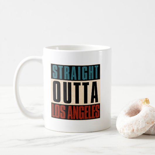 Straight Outta Los Angeles California USA Kaffeetasse (Mit Donut)