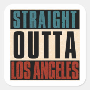 Straight Outta Los Angeles California USA Quadratischer Aufkleber