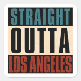 Straight Outta Los Angeles California USA Quadratischer Aufkleber