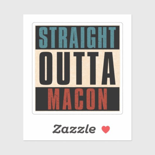 Straight Outta Macon Georgia GA Aufkleber (Blatt)