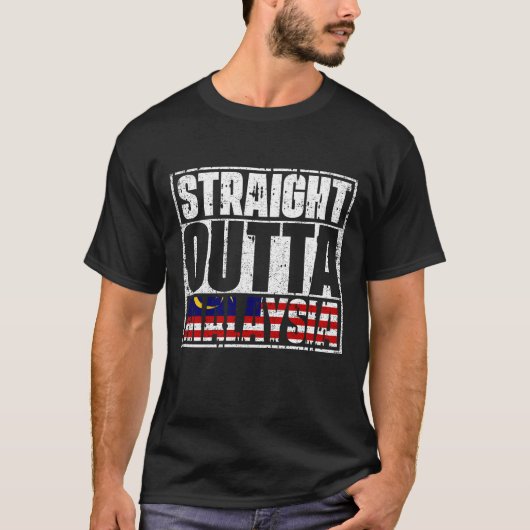 Straight Outta Malaysia Flag T-Shirt (Vorderseite)