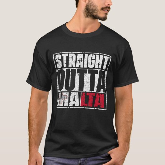 Straight Outta Malta Flag T-Shirt (Vorderseite)