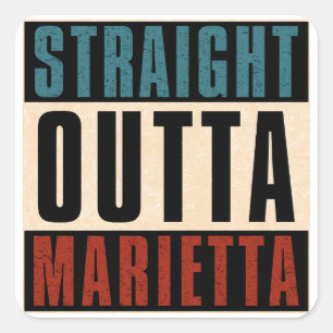 Straight Outta Marietta Georgia GA Quadratischer Aufkleber