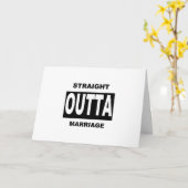 Straight Outta Marriage Black Typografy Karte (Gelbe Blume)