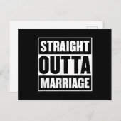Straight Outta Marriage Funny Divorce Party Postkarte (Vorne/Hinten)