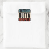 Straight Outta Memphis Tennessee TN Quadratischer Aufkleber (Tasche)