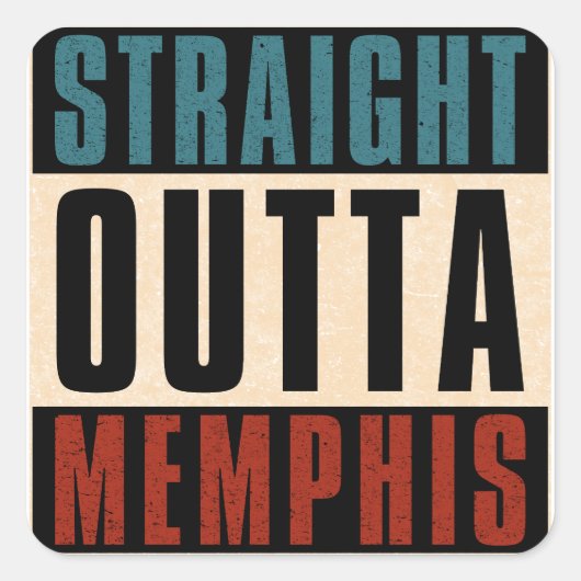 Straight Outta Memphis Tennessee TN Quadratischer Aufkleber (Vorderseite)